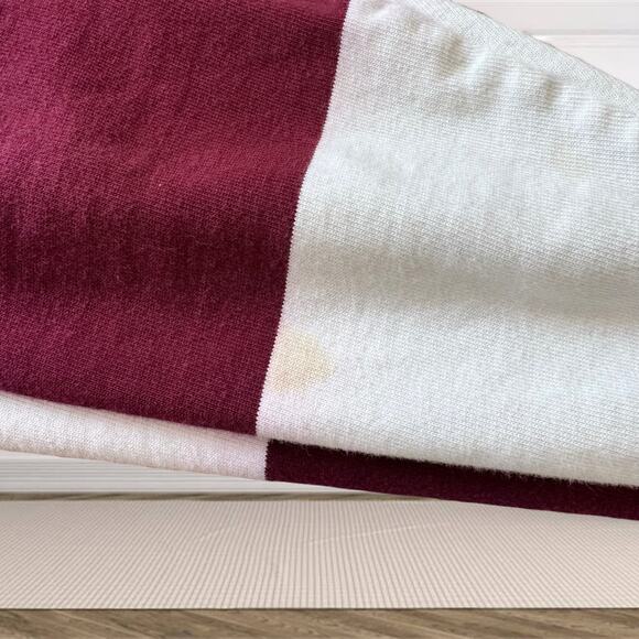 Acne Studios Men’s Long Sleeve Striped Polo – Burgundy & White Classic - Picture 6 of 6